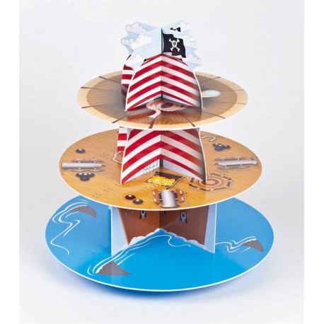 Alzata Cupcake Floreale Reversibile Fucsia