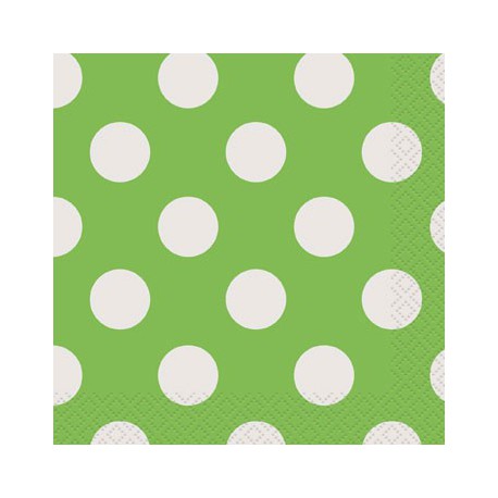Lime Green Dots Beverage Napkins