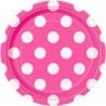 Bright Pink Dots Paper Dinner Plates