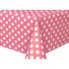 Tovaglia Plastica Fucsia a Pois Bianco