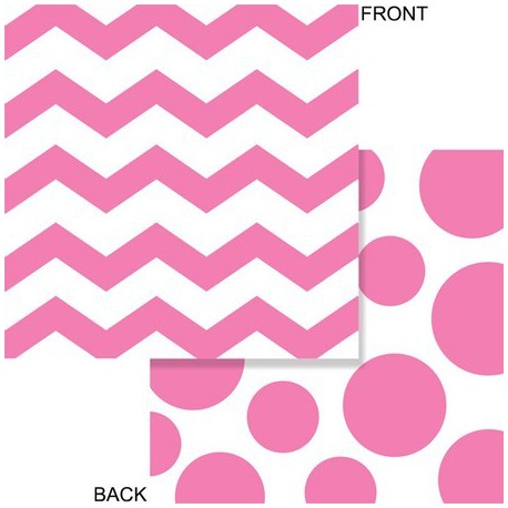 Pink Chevron and Dots Lunch Napkins