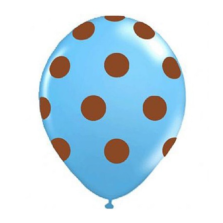 Blue and Brown Dots Latex Balloons