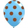 Palloncini lattice azzurro a pois marrone 25pz