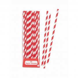 Red and white striped Paper Straws