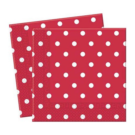 Red Dots Paper Lunch Napkins