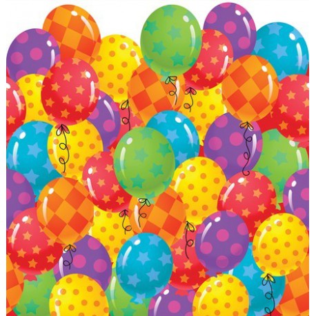 Happy Birthday Balloons Plastic Tablecover