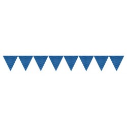 Blue Polka Dots Paper Flag Banner