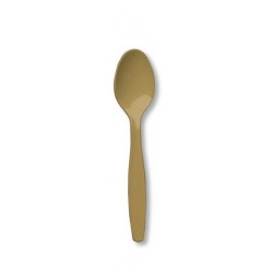 Golden Plastic Spoons 24