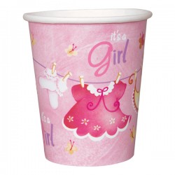 Pink Clothesline Paper Cups
