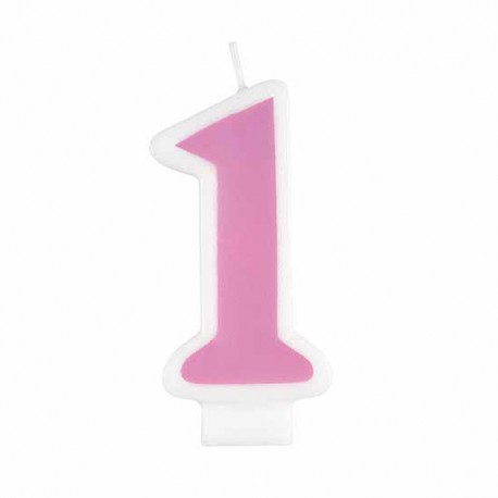 Pink First Birthday Candle