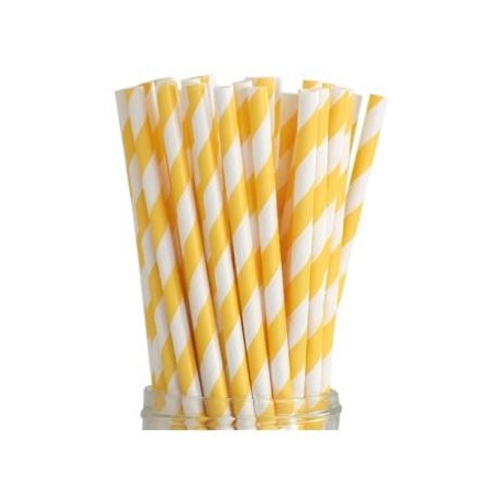 Yellow Striped Paper Straws
