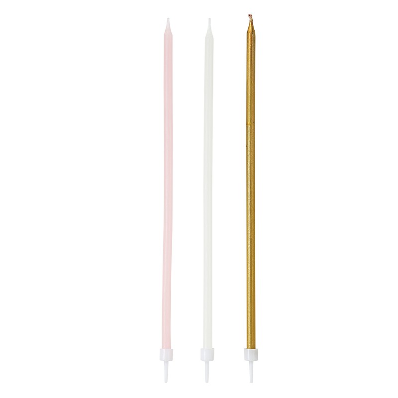 LUTER 24 Candeline Nere Per Torta Di Compleanno Con Portacandela - Lunghe 13,2 Cm, Biodegradabili, Adatte A Decorazioni Festa E Matrimonio