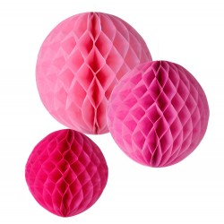 Pink Mix Honeycomb Decorations