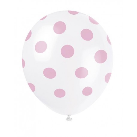 Palloncini lattice bianco a pois rosa