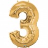 3 Gold SuperShape Foil Balloon