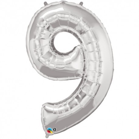 Palloncino foil gigante 9 Silver