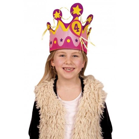 Corona in feltro 1-5 anni rosa