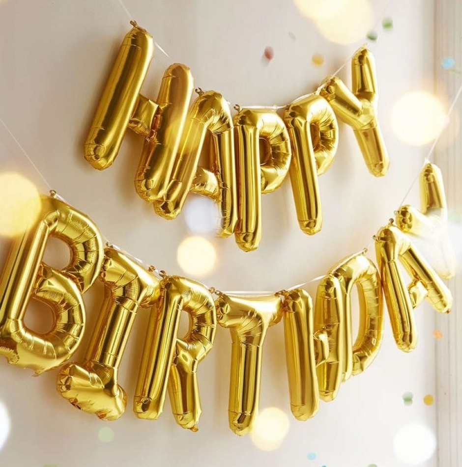 Banner palloncini Happy Birthday - festone Buon Compleanno