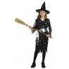 Costume Strega nero con ragnetti per Halloween Bambini 10-12 anni