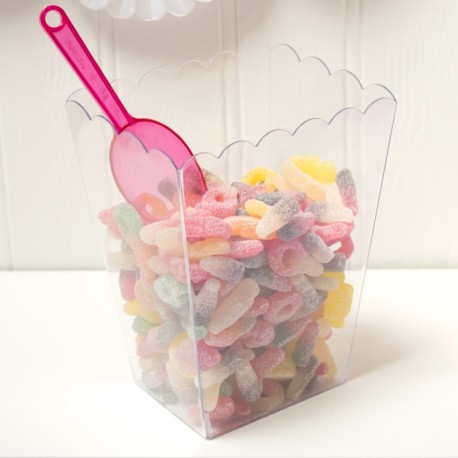 Rectangular Scaloped plastic Candy Container