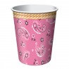 Bicchieri Pink Bandana per festa Western Bambina