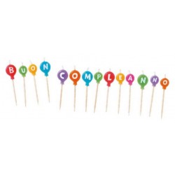 "Buon Compleanno" Balloons Candles Set