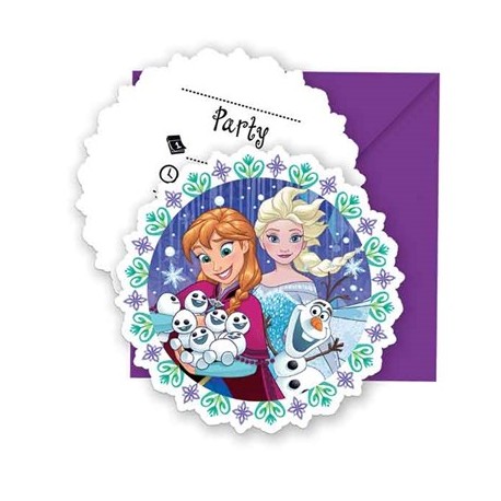 Inviti Party Frozen Snowflakes per Festa compleanno a tema Frozen