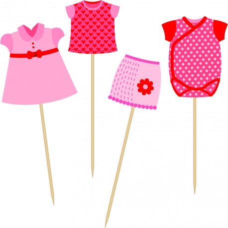 Stecchini decorati Benvenuta per Baby Shower bimba