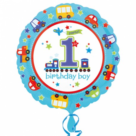 All aboard First Birthday Foil Balloon