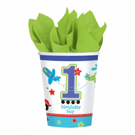 All Aboard First Birthday Cups