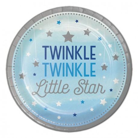 Little Star Boy Paper Dessert Plates - Twinkle Twinkle Little Star