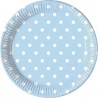 Light Blue Dots Paper Dessert Plates