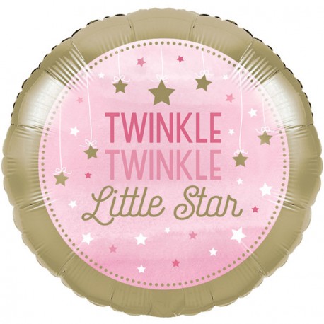 Palloncino foil Stelline Rosa - Twinkle Twinkle Little Star