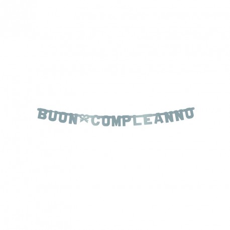 Festone scritta Buon Compleanno Argento Metallizzato
