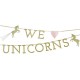Ghirlanda "We Love Unicorns" per festa tema Unicorno