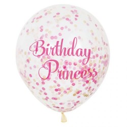Palloncini con coriandoli Birthday Princess