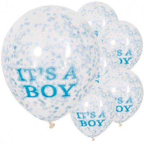Palloncini con coriandoli It's a Boy