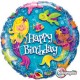 Palloncino Foil Olografico Happy Birthday Sirenette