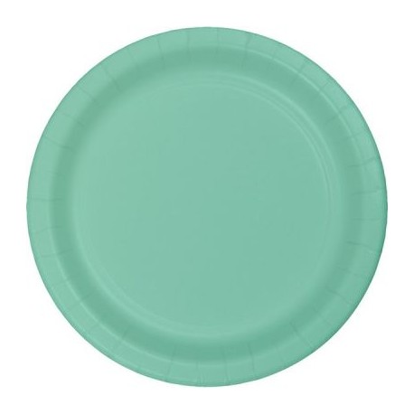 mint green paper dinner plates
