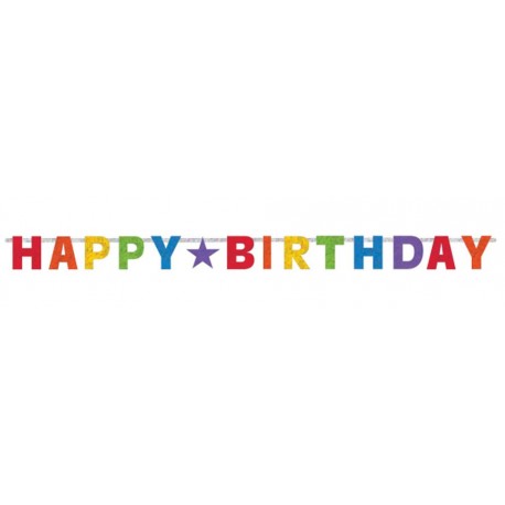 Festone Compleanno "Happy Birthday" Arcobaleno