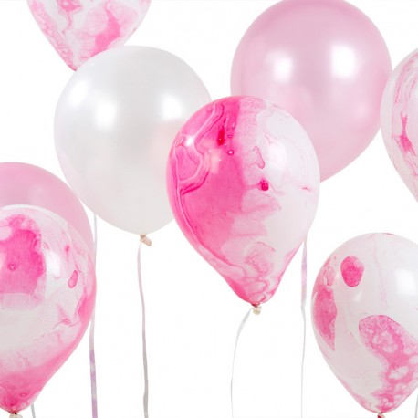 Pink Marble Effect Balloons