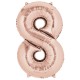 Number 8 Rose Gold SuperShape Foil Balloon