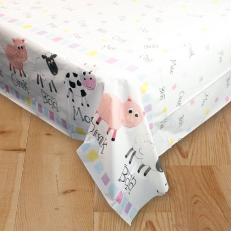 Pastel Farm Plastic Tablecover