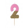 Candelina Glitter Oro 2 Anni