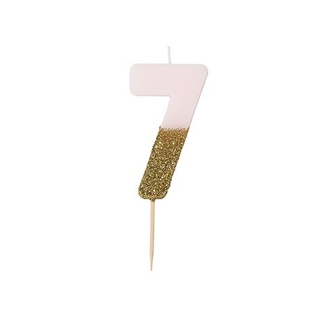 Candelina Glitter Oro 7 Anni