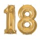 18 Gold SuperShape Foil Balloons Set