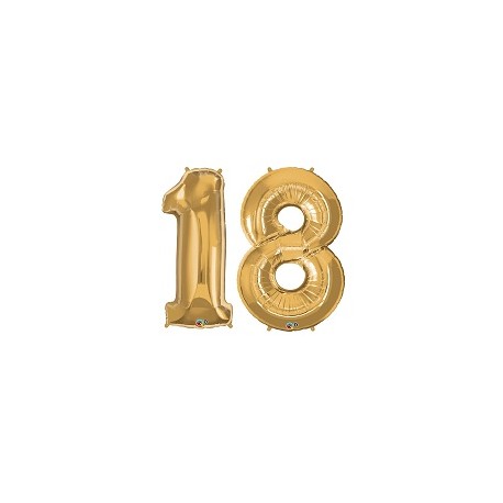 18 Gold SuperShape Foil Balloons Set