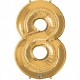 Number 8 Gold SuperShape Foil Balloon