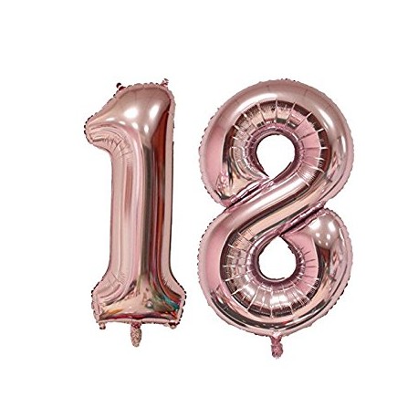 18 Rose Gold SuperShape Foil Balloons Set