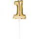 Gold Foil Balloon 1 Cake Topper